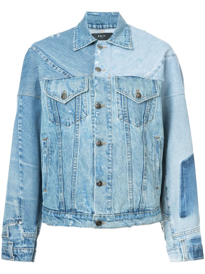 Amiri Patchwork Denim Jacket - Blue