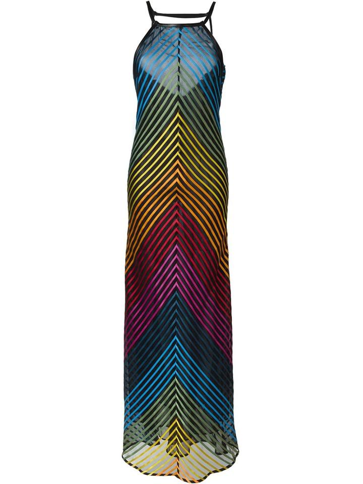 Mary Katrantzou Rainbow Striped Gown