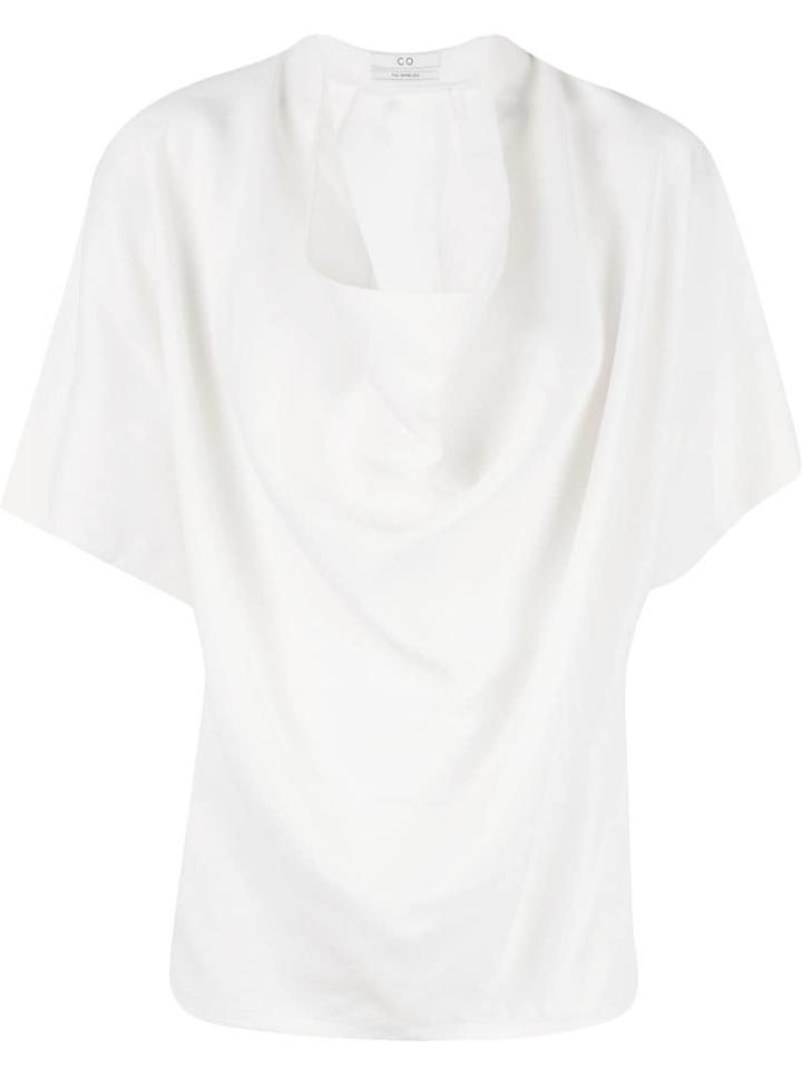 Co Draped Detail Top - White