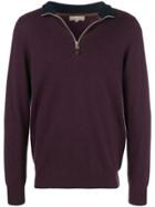 N.peal The Carnaby Half Zip Sweater - Pink & Purple