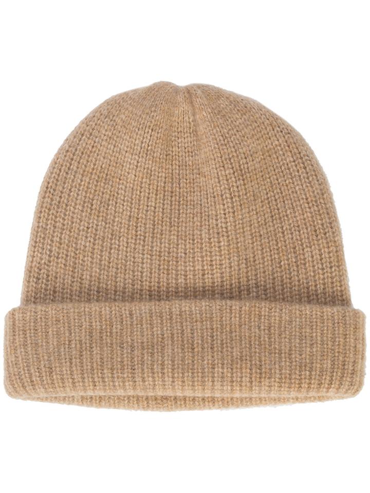 The Elder Statesman Watchman Beanie - Nude & Neutrals