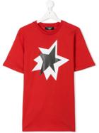 Neil Barrett Kids Teen Double Star Print T-shirt - Red