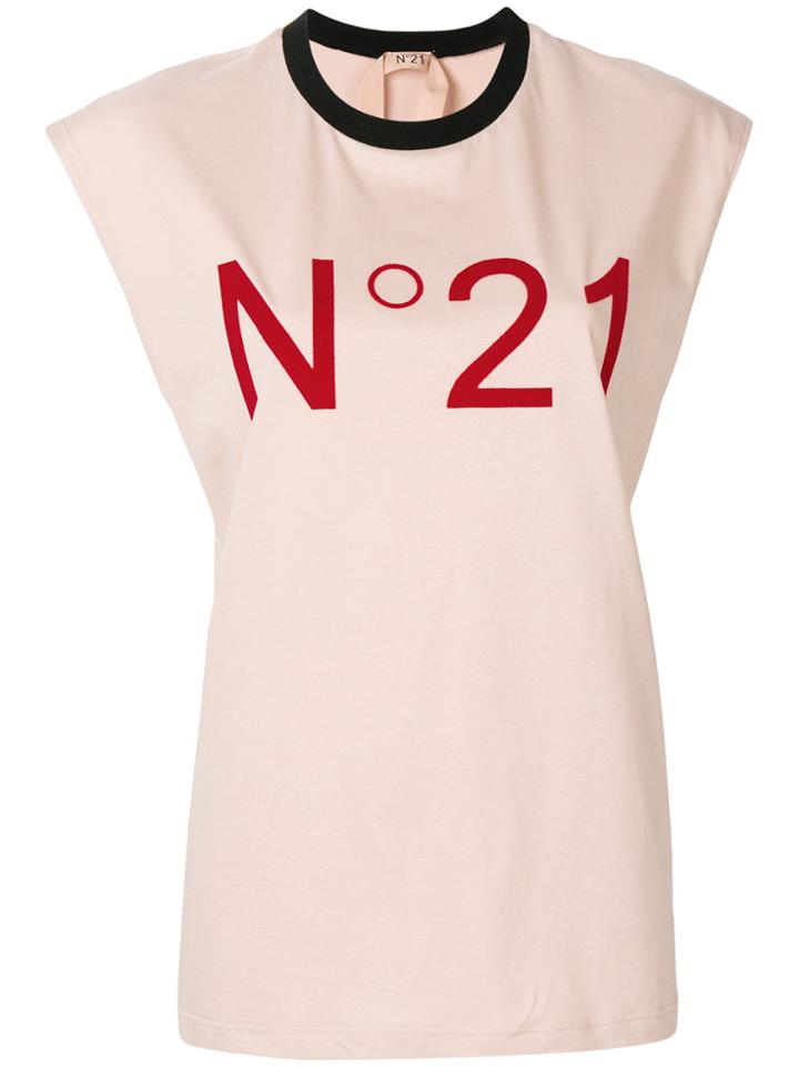 No21 Cap-sleeve Logo T-shirt - Pink & Purple