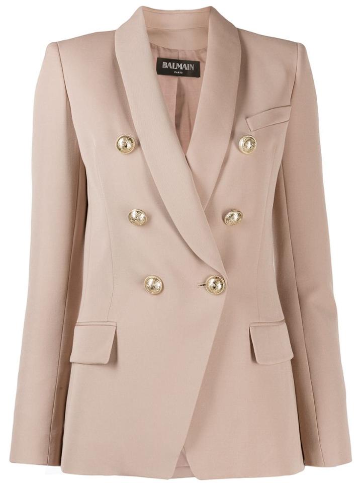 Balmain Double-breasted Wool Blazer - Neutrals