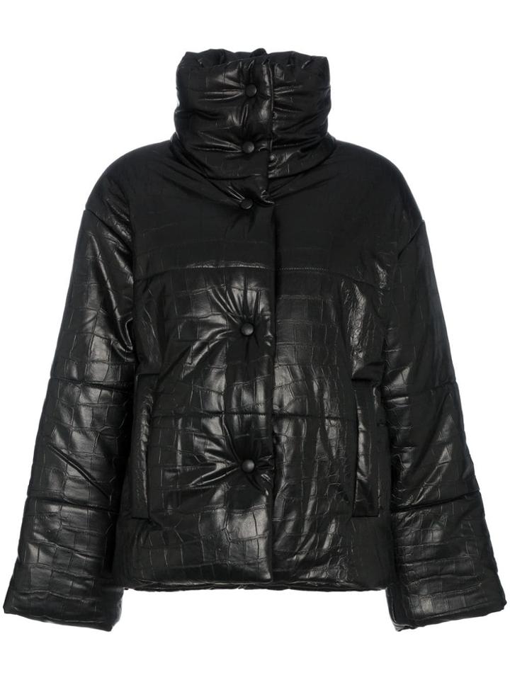 Nanushka Hide Vegan Leather Puffer Coat - Black