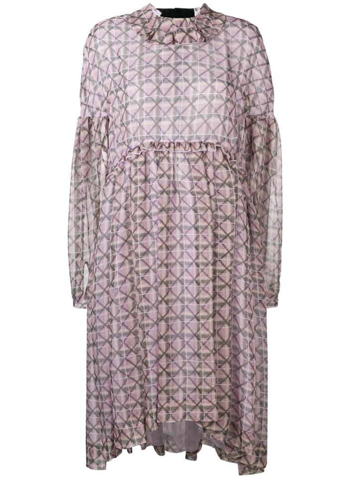 Alexa Chung Ruffled Trim Midi Dress - Purple