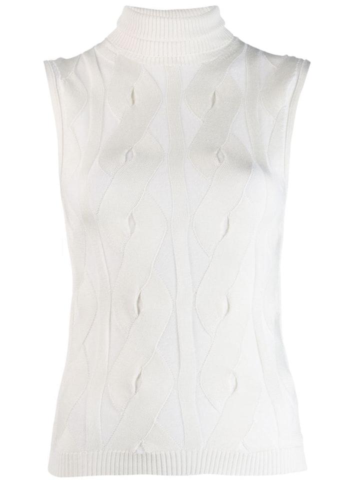 Chloé Cable Knit Patterned Top - White
