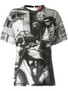 Nº21 Photographic Print Embellished Neckline T-shirt - White