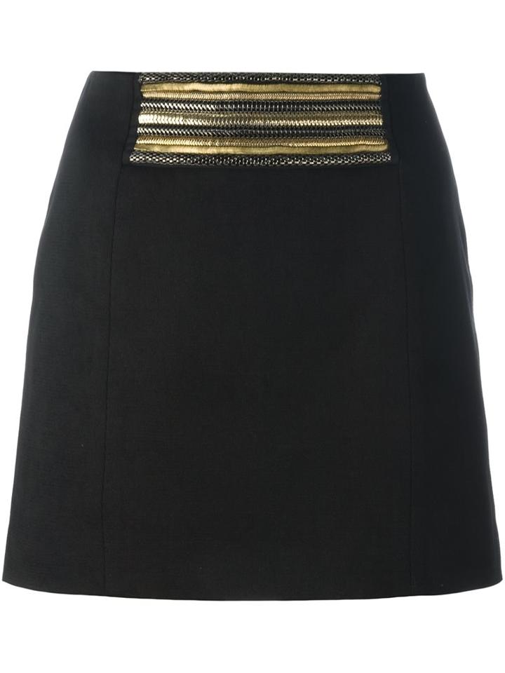 Pierre Balmain Metallic Applique Skirt