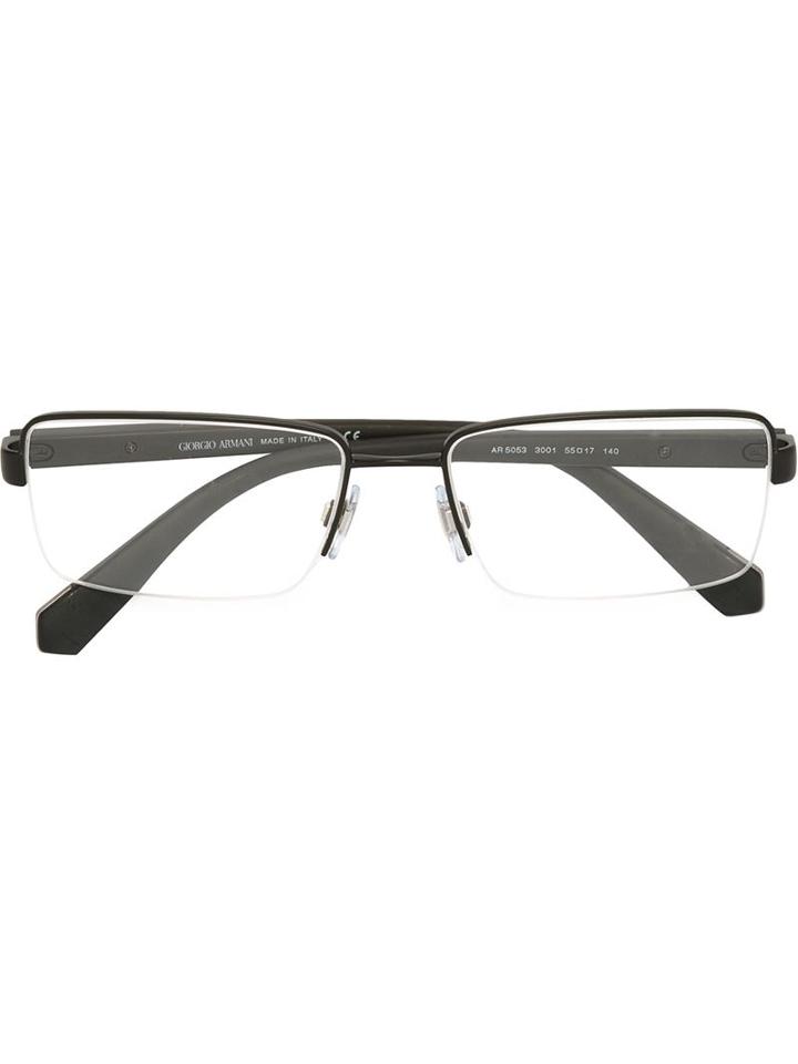 Giorgio Armani Square Frame Glasses, Black, Acetate/metal (other)