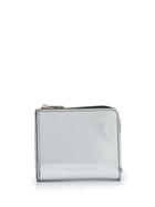Alexander Mcqueen Metallic Zip-around Wallet - Silver