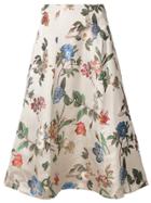 Alice+olivia Floral Print Skirt - Nude & Neutrals