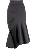 Maticevski Ruffled Asymmetric Hem Skirt - Blue
