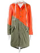 Greg Lauren Two-tone Hooded Rain Coat - Orange
