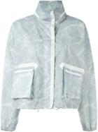 Belstaff Marble Print Windbreaker, Women's, Size: 42, Blue, Cotton/nylon