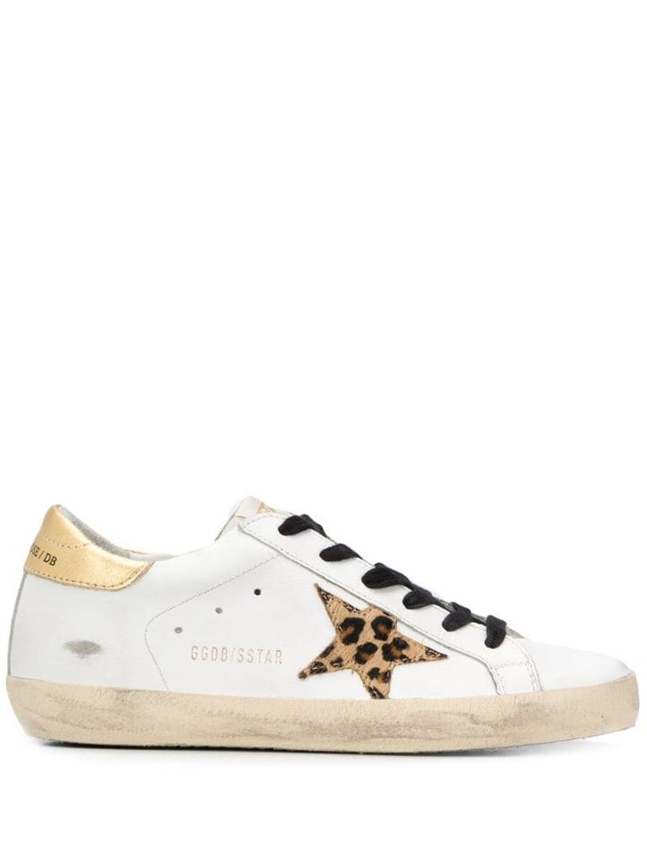 Golden Goose Superstar Leopard Print Sneakers - White