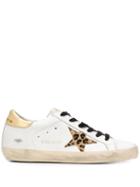 Golden Goose Superstar Leopard Print Sneakers - White