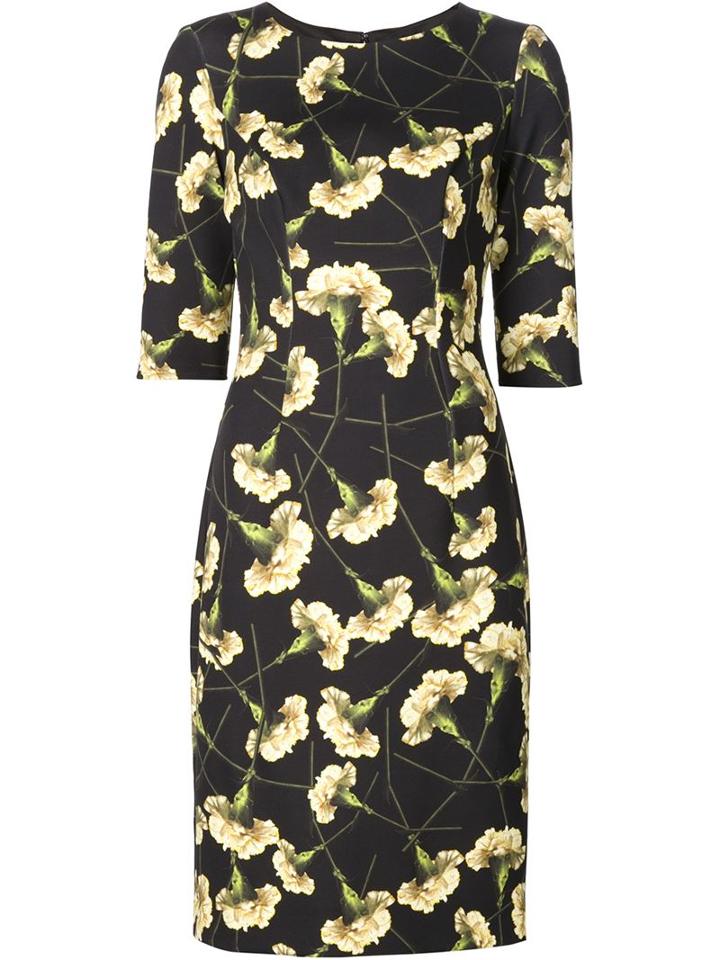 Carolina Herrera Carnation Print Sheath Dress