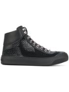 Jimmy Choo Argyle Weave Hi-top Sneakers - Black