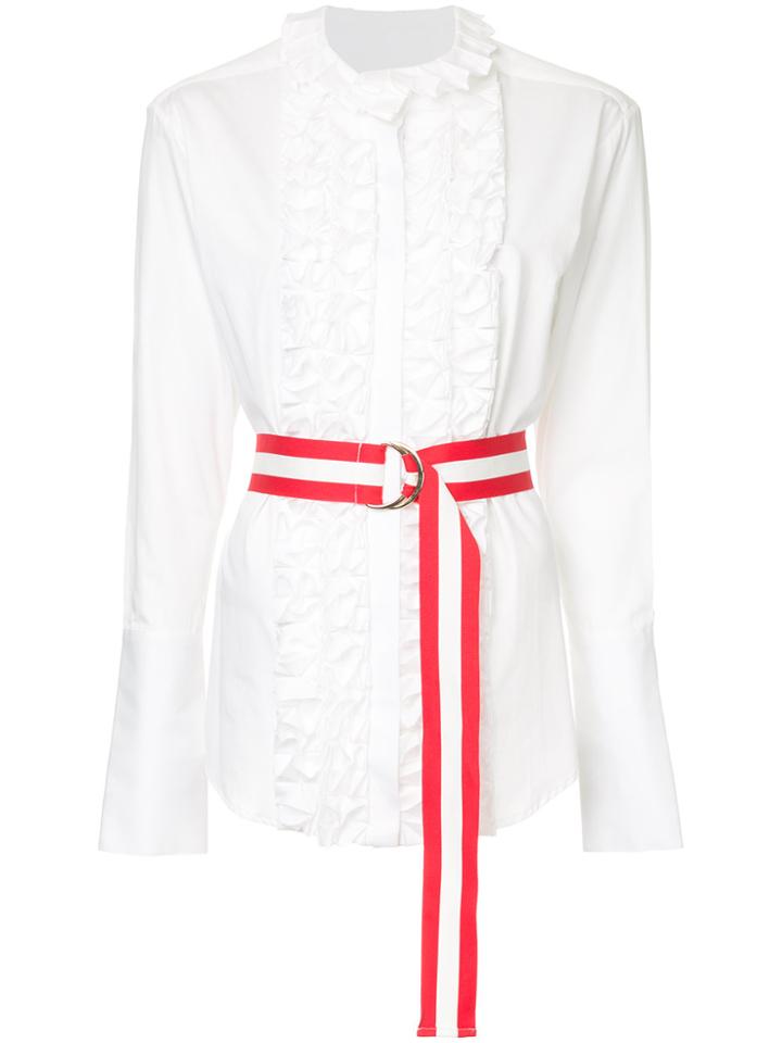 Maggie Marilyn Live A Little Ruffled Shirt - White