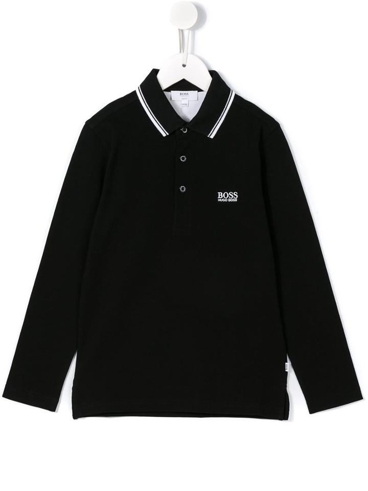 Boss Kids Long Sleeved Polo Shirt, Boy's, Size: 12 Yrs, Black