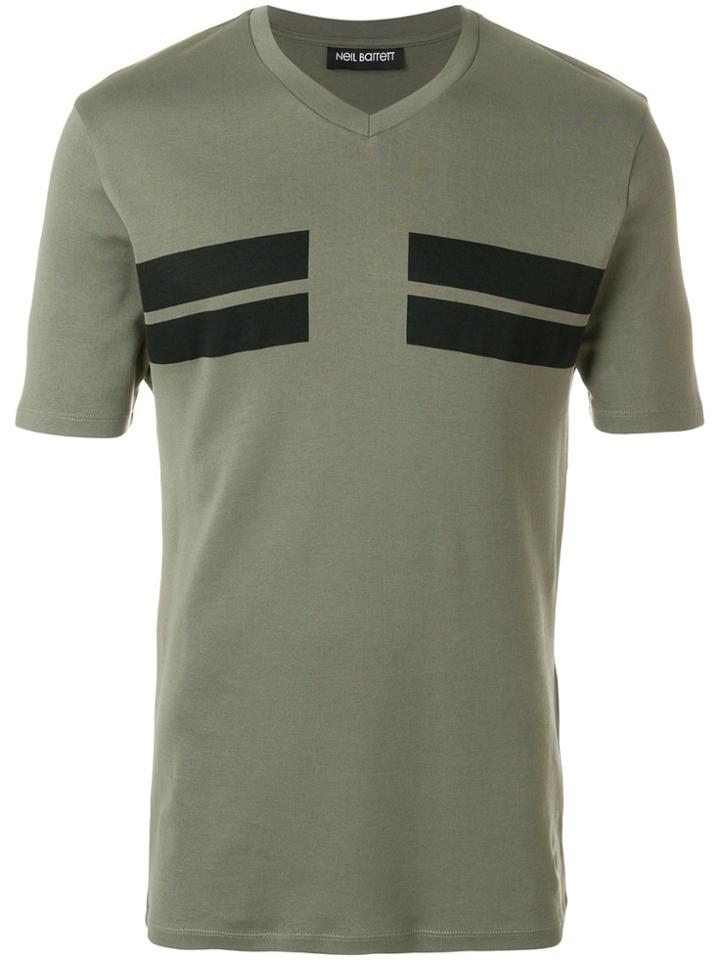 Neil Barrett Stripe Detail T-shirt - Green