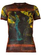 Jean Paul Gaultier Pre-owned Waterfall Print Sheer T-shirt - Black