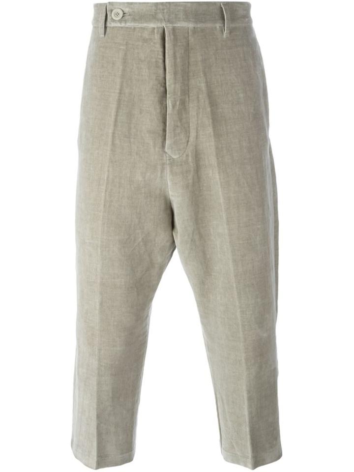 Rick Owens Cropped Velvet Trousers