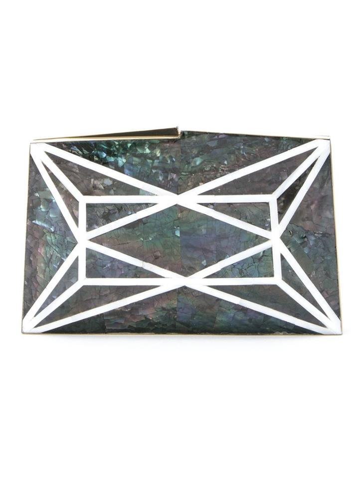 Serpui Mother Of Pearl Clutch, Women's, Blue