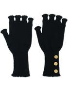 Thom Browne Fingerless Wool Gloves - Blue