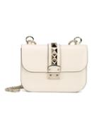 Valentino Valentino Garavani Glam Lock Shoulder Bag, Women's, Nude/neutrals, Leather/metal/cotton