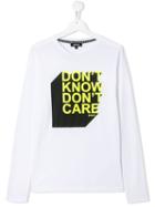 Dkny Kids Teen Slogan Print Top - White