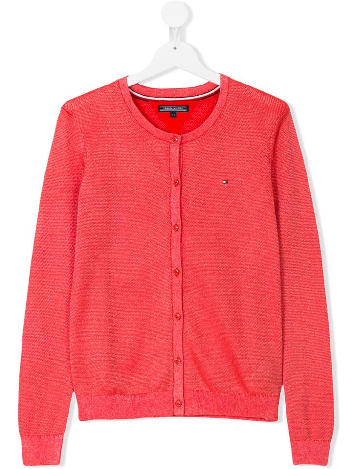 Tommy Hilfiger Junior Round Neck Cardigan - Red