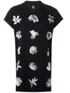 Julius Flower Print T-shirt, Men's, Size: 3, Black, Modal/cotton