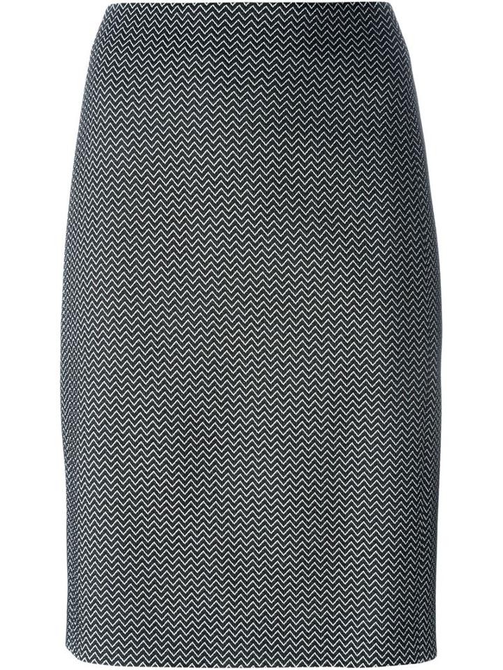 Armani Collezioni Zig-zag Woven Pencil Skirt