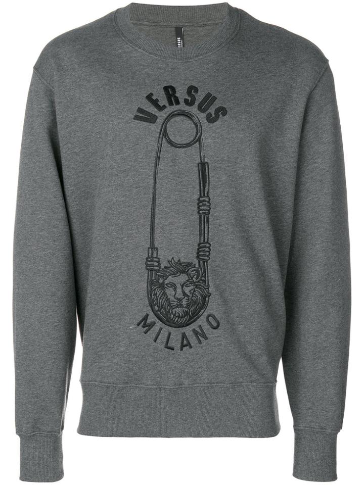 Versus Safety-pin Logo Sweater - Grey