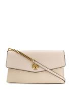 Tory Burch Kira Mixed Materials Clutch - Neutrals