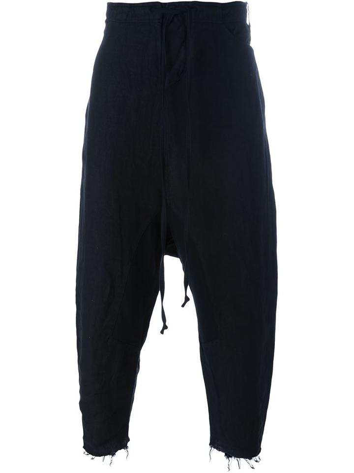 Lost & Found Rooms Tailored Back Trousers, Men's, Size: Xl, Black, Linen/flax/cotton