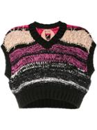 Nº21 Cropped Chunky Knitted Top - Black