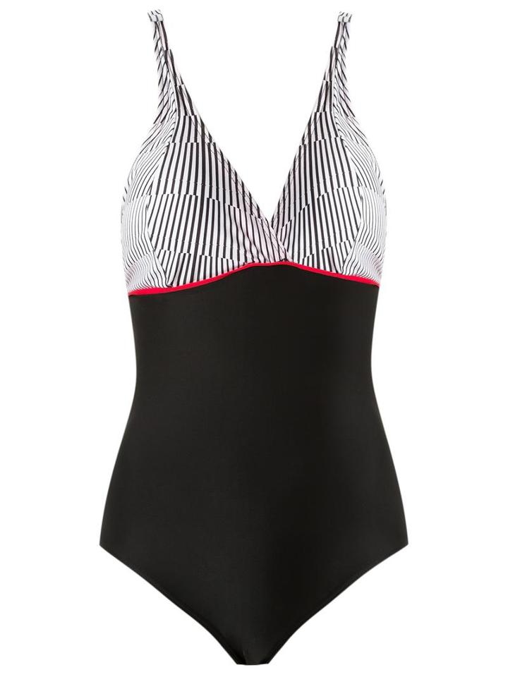 Amir Slama Panelled Swimsuit, Women's, Size: G, Black, Elastodiene
