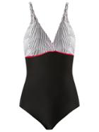 Amir Slama Panelled Swimsuit, Women's, Size: G, Black, Elastodiene