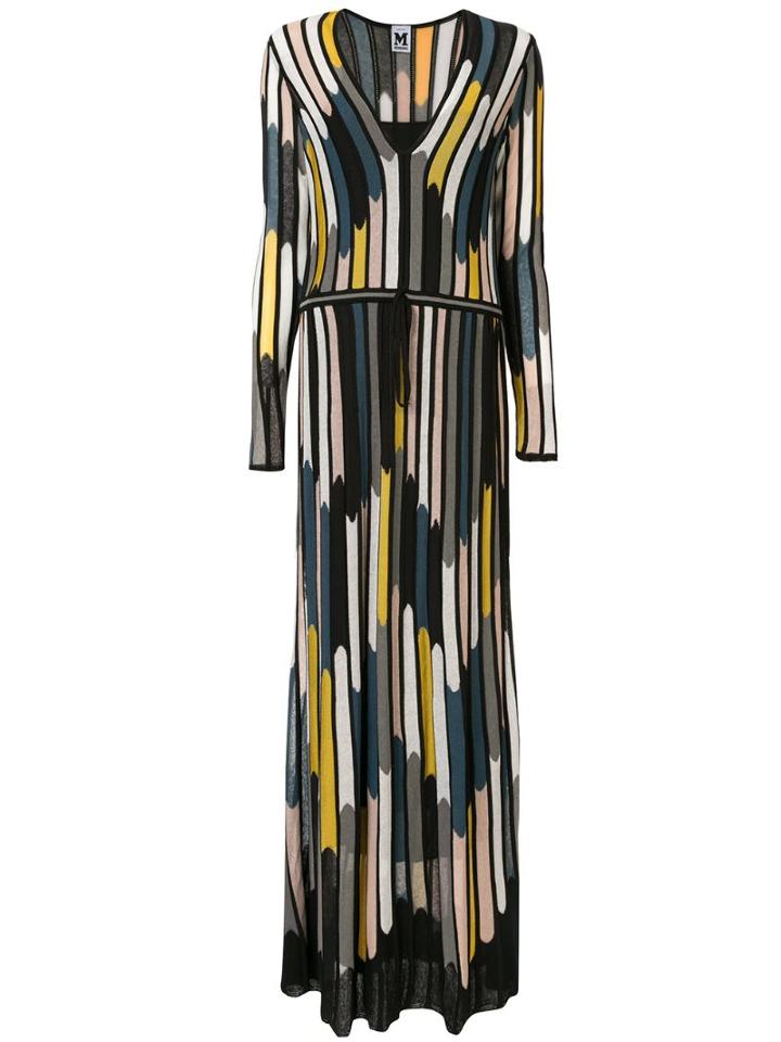 M Missoni Striped Long Dress - Black