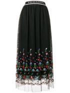 Ermanno Ermanno Floral Embroidered Skirt - Black