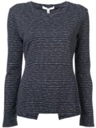 Derek Lam 10 Crosby Long Sleeve Tee Asymmetrical Back Detail - Blue
