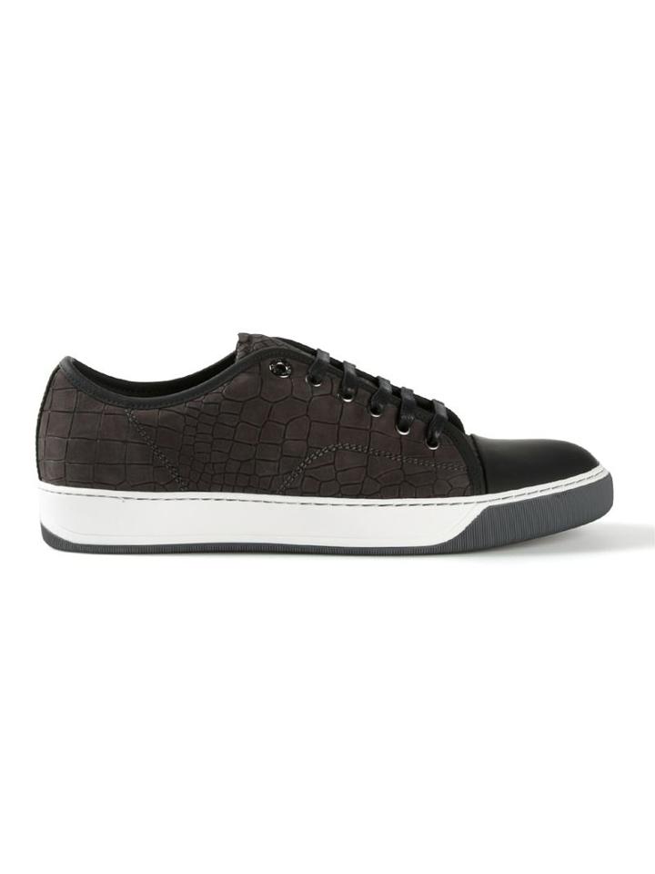 Lanvin Low Sneakers, Men's, Size: 7, Black, Calf Leather/rubber