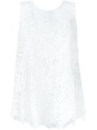 Ermanno Scervino Floral Lace Sleeveless Top, Women's, Size: 40, White, Cotton/polyamide
