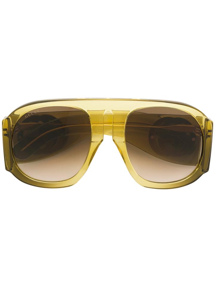 Gucci Eyewear Oversized Sunglasses - Yellow & Orange