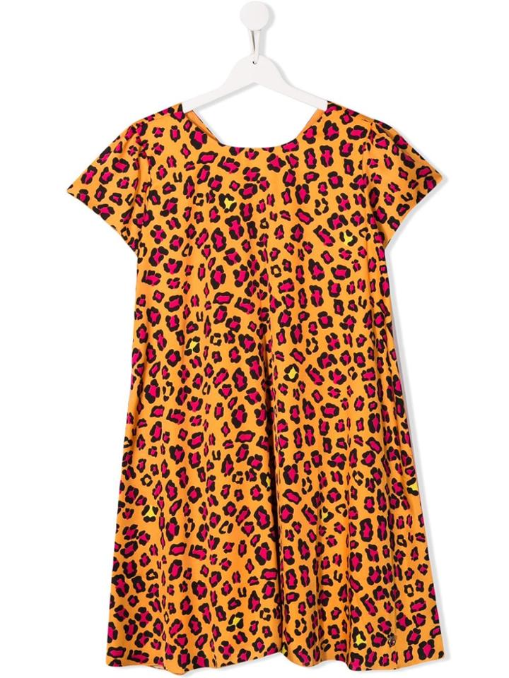 Pinko Kids Leopard Print Dress - Orange