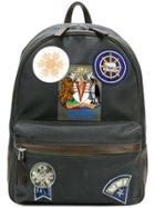 Mr & Mrs Italy Patch-appliquéd Backpack - Grey