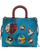 Coach - Space Patch Tote - Women - Leather/pvc - One Size, Blue, Leather/pvc